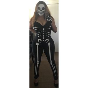 Skeleton jumpsuit costume size large